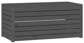Caixa de jardim 101x50,5x46,5 cm madeira de pinho maciça cinza