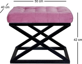 Pouffe Capraz – Preto e Fúcsia – 50x42x40 cm