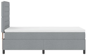 Cama Box Spring com Colchão Cinza Claro 80x200 cm Tecido