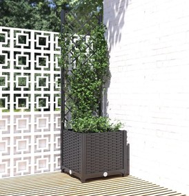 Vaso/floreira jardim c/ treliça 40x40x136 cm PP preto