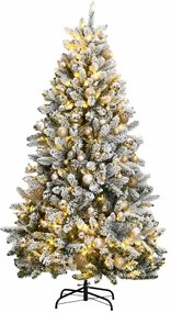 vidaXL Árvore Natal artificial articulada c/ 300 luzes LED+bolas 210cm