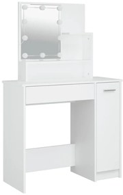 Conjunto toucador c/ LEDs madeira processada branco