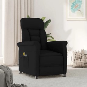 vidaXL Poltrona de massagens reclinável elétrica camurça artifi. preto