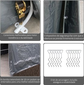 Abrigo Exterior para Jardim Impermeável Modello GrigioFlex – 280x240x2
