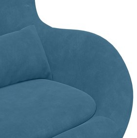 Cadeira Ovo vidaXL Azul Veludo