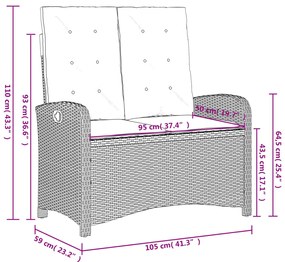 4 pcs conjunto de jantar p/ jardim c/ almofadões vime PE bege