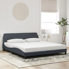 Estrutura de cama sem colchão 180x200 cm veludo cinzento-escuro