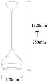Candeeiro de Teto Yildo – Preto e Cobre – 17 cm