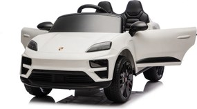Carro elétrico para Crianças 2 a 6 anos 12V 4x4 Porsche Macan, Rodas de espuma EVA, Controle remoto Branco
