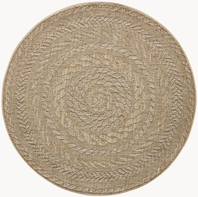 Tapete redondo para interior e exterior com aspeto de juta Almendro