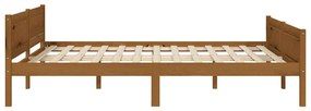 Estrutura de cama 140x200 cm pinho maciço castanho mel