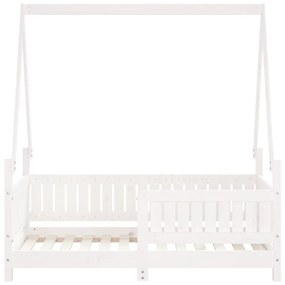 Estrutura de cama infantil 70x140 cm pinho maciço branco