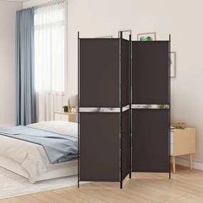 vidaXL Biombo/divisória com 3 painéis 150x200 cm tecido castanho