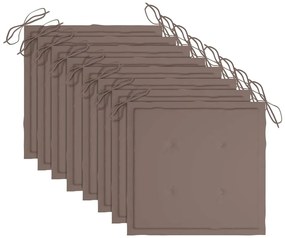 Cadeiras de exterior dobráveis 8pcs c/ almofadões acácia maciça