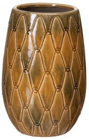 Vaso 18 X 18 X 27,5 cm Cerâmica Mostarda