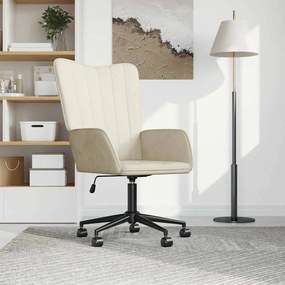 vidaXL Cadeira de descanso veludo branco nata