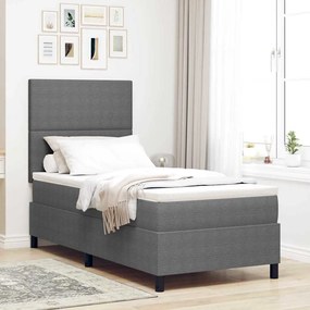 vidaXL Cama Box com cabeceira Cinza Claro e Branco 80 x 200 cm