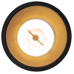 Set van 6 moderne inbouwspots zwart met goud GU10 70mm IP44 - Dept Moderno