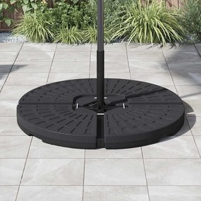 Base de guarda-sol em forma de ventoinha 4 pcs preto
