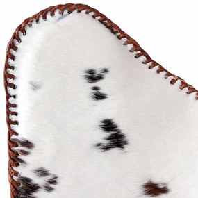 Cadeira borboleta pele de vaca genuína castanho e branco