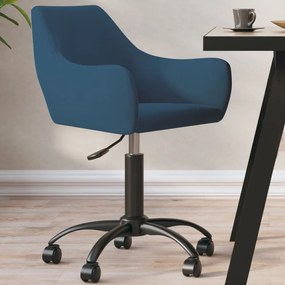 vidaXL Cadeira de jantar giratória veludo azul