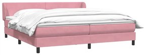 Cama com molas colchões 200x210 cm veludo rosa