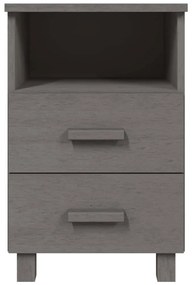 Mesas cabeceira HAMAR 2 pcs 40x35x62cm pinho maciço cinza-claro