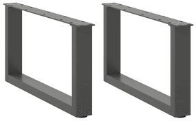 Pés para mesa de centro em forma de U, 2 peças, antracite, 60x(30-31)