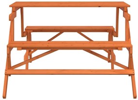 Mesa de piquenique c/ bancos 2-em-1 conversível abeto maciço