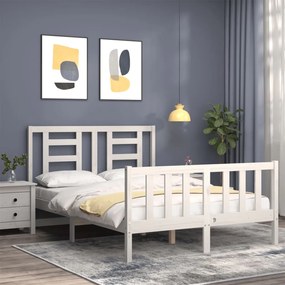 Cama sem colchão 120x200 cm madeira de pinho maciça branco