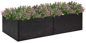 vidaXL Vaso/floreira de jardim 157x80x40 cm vime PE preto