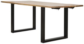 MESA DE JANTAR COM BORDO - EXTENSÍVEL - 180X90X77 CM - COMPRIMENTO TOTAL 280 CASTANHO E PRETO
