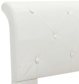 Estrutura de cama 100x200 cm couro artificial branco