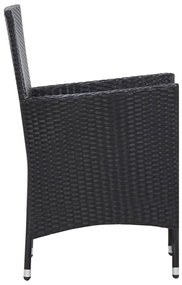 Conjunto de jantar para exterior 9 pcs vime PE preto