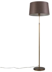 Candeeiro de pé bronze com cúpula castanha 45cm ajustável - Parte Design,Moderno