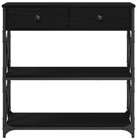 mesa de console vidaXL Preto Carvalho 75x28x75 cm Madeira de Engenhari