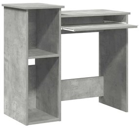 Secretária c/ prateleiras 84x40x78 cm contrap. cinzento cimento
