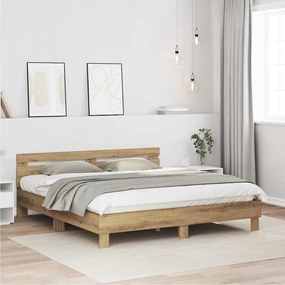 Estrutura da Cama com cabeceira Carvalho Artesanal 180 x 200 cm