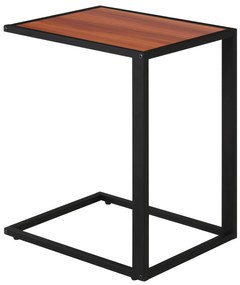 HOMCOM Mesa Lateral para sofá em estrutura de metal em forma de C para sala de estar e quarto 40,6x50,8x63,5 cm Cor de Noz