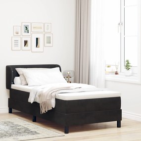 Camas Box Spring vidaXL com Colchão Preto 90x190 cm em Veludo