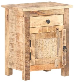 vidaXL Mesa de cabeceira 40x30x50 cm madeira de mangueira áspera