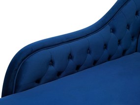 Chaise-longue à direita em veludo azul escuro NIMES Beliani