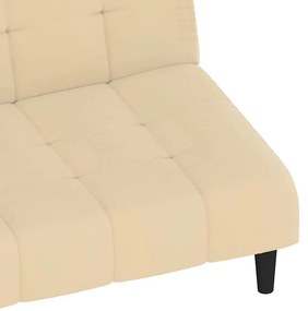 Sofá-cama de 2 lugares veludo cor creme