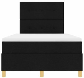 Cama Box Spring com Colchão e LED Preto 120x200 cm Tecido
