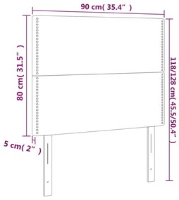 Cabeceira de cama 2 pcs couro artificial 90x5x78/88 cm creme