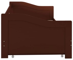 Estrutura sofá-cama de puxar 90x200 cm madeira pinho castanho