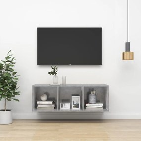 Armário de parede para TV derivados de madeira cinzento cimento