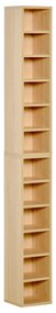 HOMCOM Conjunto de 2 Prateleiras Colunas Armário de Armazenamento CD DVD 6 6 Compartimentos 21x19x88 cm Máx. 160 CD Cor Faia | Aosom Portugal