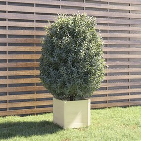 vidaXL Vaso de jardim 40x40x40 cm madeira de pinho maciça branco