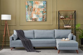 Sofá de Canto Bella – Azul – 275 cm x 85 cm x 165 cm